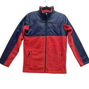Mens columbia Basin Butte fleece full zip  Red And Navy Blue Cozy New NT Size L